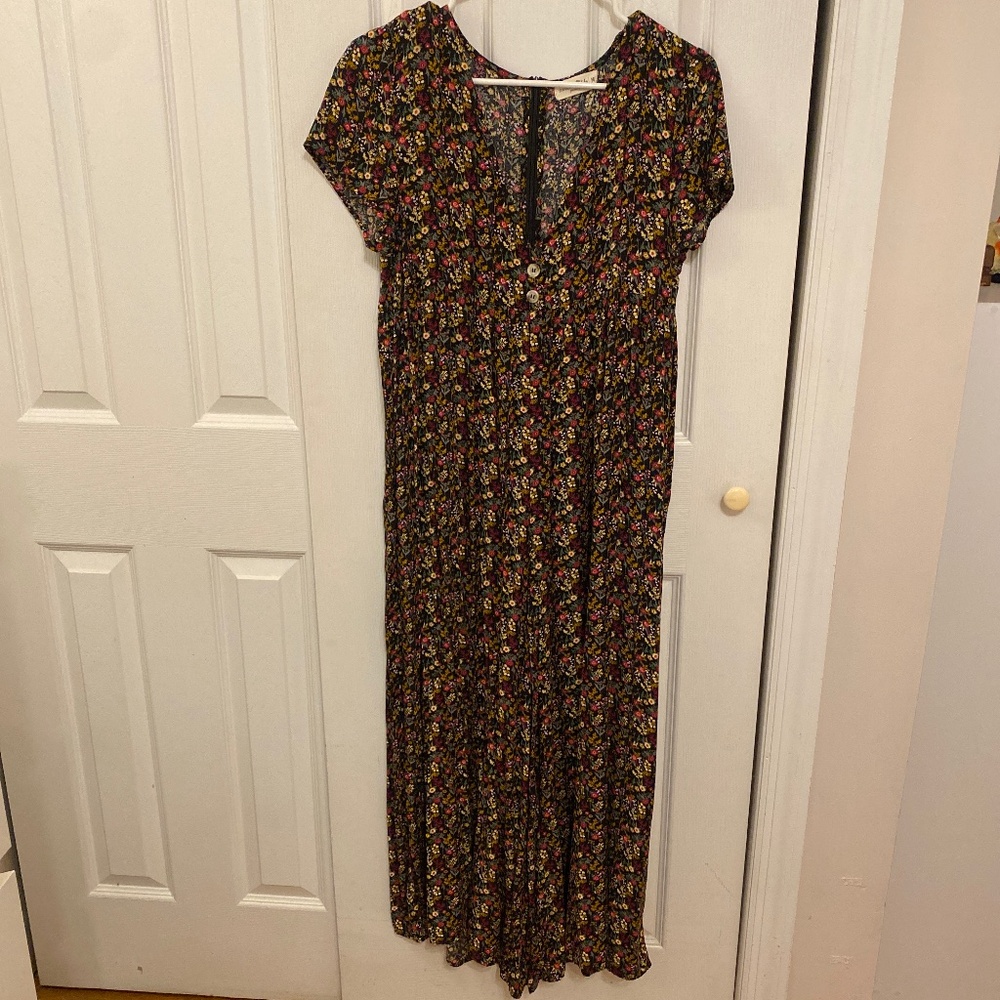 Natural Life Floral Wide Leg Jumpsuit